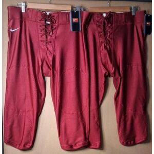 NIKE Adult Stock Open Field Cardinal Red Team Football Pants Mens 2XL Lot 2